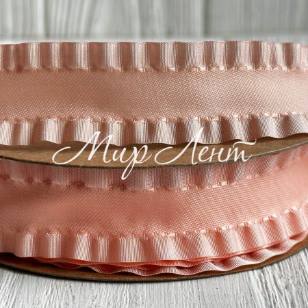 Стрічка-рюша, 2,5 см, персикова, метр