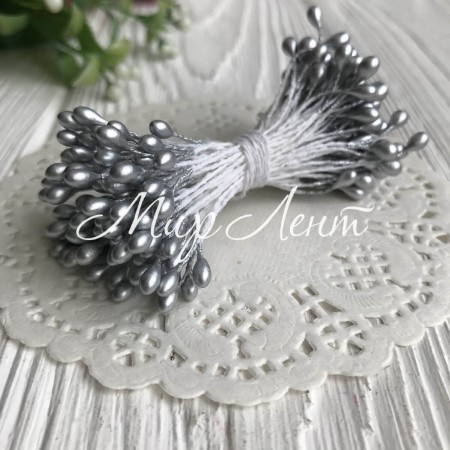 Тычинки маленькие, 2 мм, серебряные