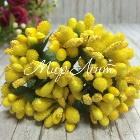 Веточка с тычинками, ярко-желтая, пучок