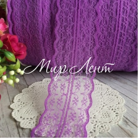 Мереживо квіточка, 4,5 см, бузкова (не стрейчева)