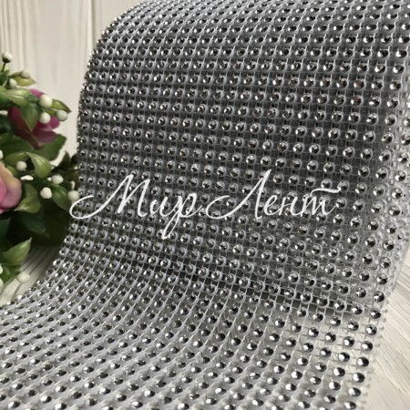 Шина, 11,5 см, біла зі сріблом (відрізок 25 см)