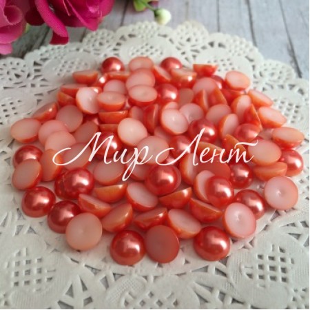 Напівбусина, 8 мм, цегляний, 100 шт.