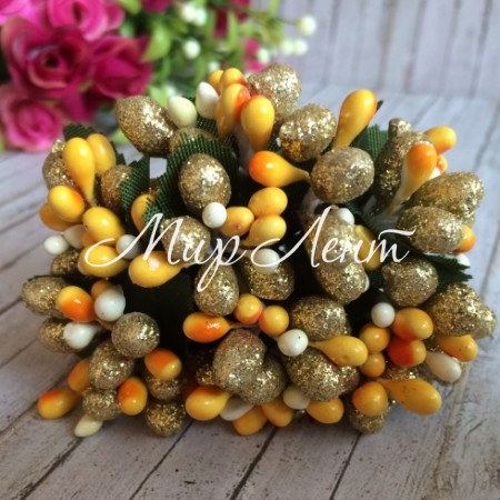 Гілочка Wow, золотий перламурт з жовтим