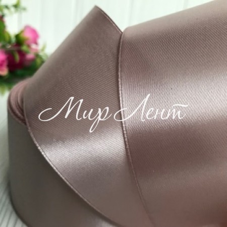 Атлас 5 см, бежево-серый, рулон 33 м