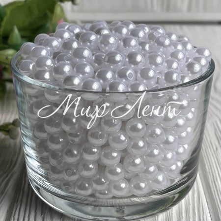 Перли 3 мм (пластик), білий, нитка 270-280 шт.