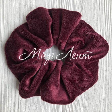 Скранч велюр, 12 см, бордовый, шт.