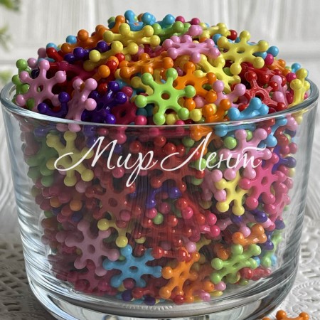 Бусина звездочка, 15 мм, цветной микс, ассорти из 10 шт.