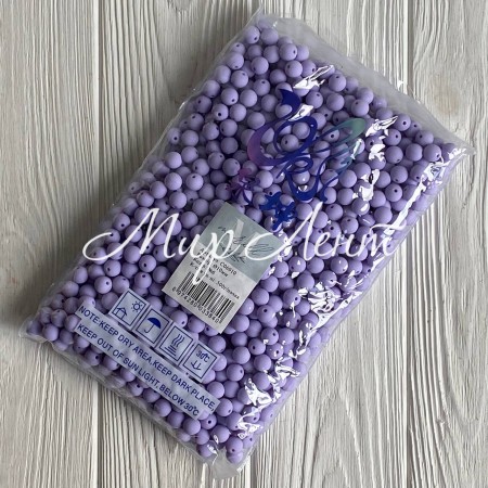 Бусина матова "Зефірка", 8 мм, лілова, шт.