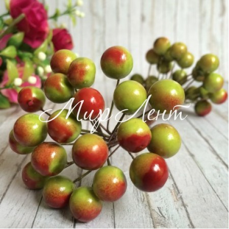 Калина глянсова, 8 мм, зелено-червона, шт.