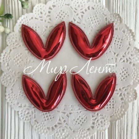 Аппликация лаковые ушки, 3х3,5 см, красный, шт.