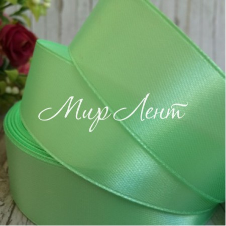 Атлас 2,5 см, мятный, метр