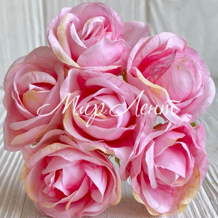Мармурова троянда, 4,5 см, рожева, пучок