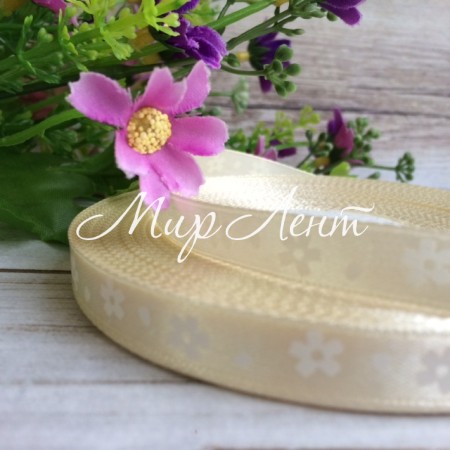 Атлас 0,9 см, квіточка велика, молочна, метр