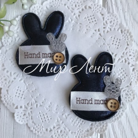 Аплікація тканинна кролик hand made, 5х4 см, сапфіровий, шт.