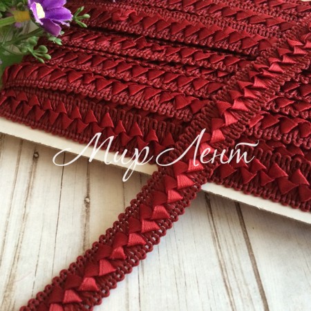 Тесьма самоса, 1,8 см, бургунди