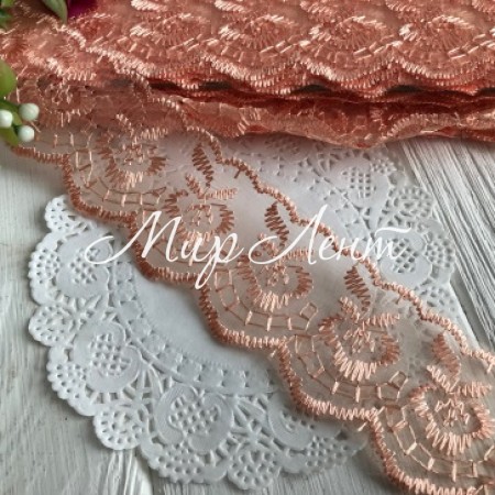 Кружево яблочко, 4,5 см, темно-персиковый, метр