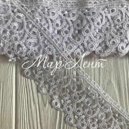 Мереживо макрамі "Сандра", 7,5 см, біле, метр