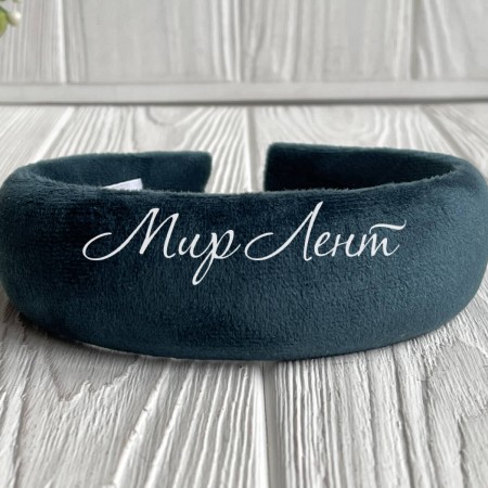 Обруч спорт велюр об'ємний, 4 см, смарагдовий, шт.