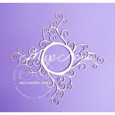 Чипборд Wycinanka - ramka z zawijasami, wzór 2, 1 элемент.