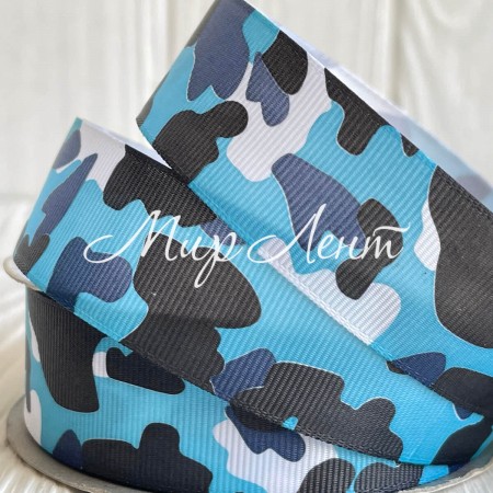 Репс 2,5 см, камуфляж, бірюзовий, метр