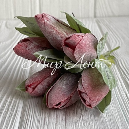 Тюльпани у снігу, 15 см, червоний, шт.