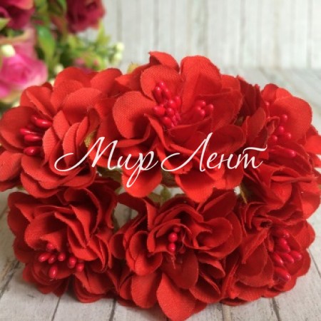 Хризантема (тканинна), 4 см, червона