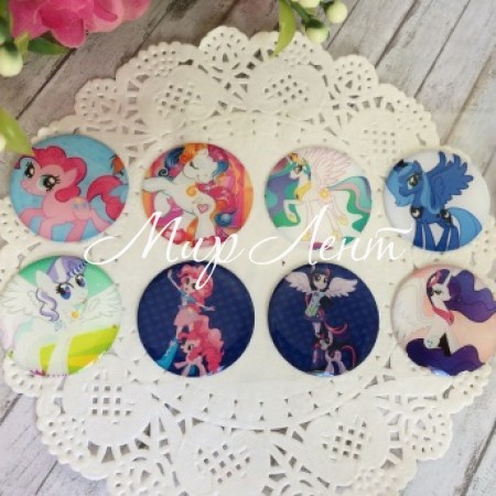 Наклейки, Поні, набір №6 - (8 шт.)