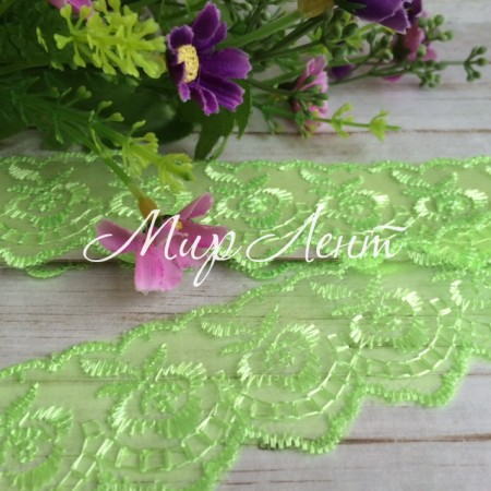Мереживо яблучко, 4,5 см, салатове, метр