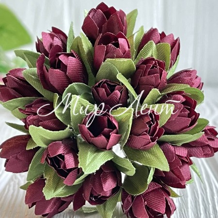 Пролісок, 2 см, бордовий, пучок з 20 квіточок