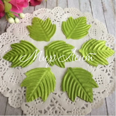 Листок берези тканинний, світло-зелений, 10 шт.