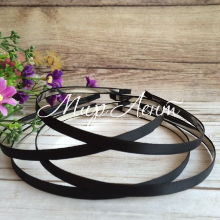 Обруч метал, атлас, чорний, 7 мм, ціна за 1 шт.