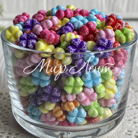 Намисто конюшина, 11 мм, кольоровий мікс, асорті з 10 шт.