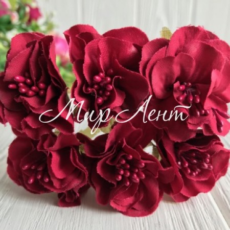 Хризантема (тканинна), 4,5 см, малиново-червоний