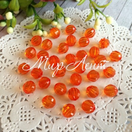 Кришталь, 8 мм, помаранчевий, 1 шт. (пластик)