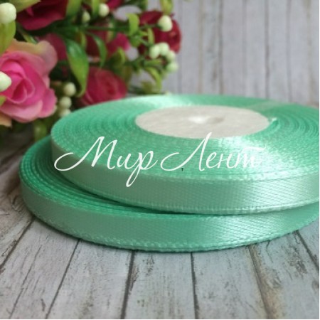 Атлас 0,6 см, тиффани, рулон 33 м