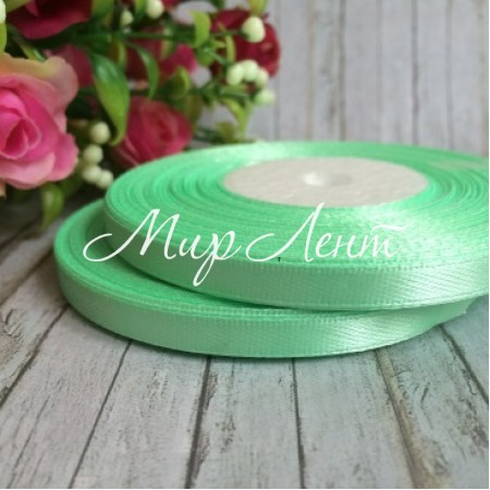 Атлас 0,6 см, мятный, рулон 33 м