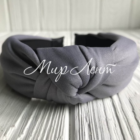 Обруч креп чалма однотонний, 4,5 см, сірий, шт.