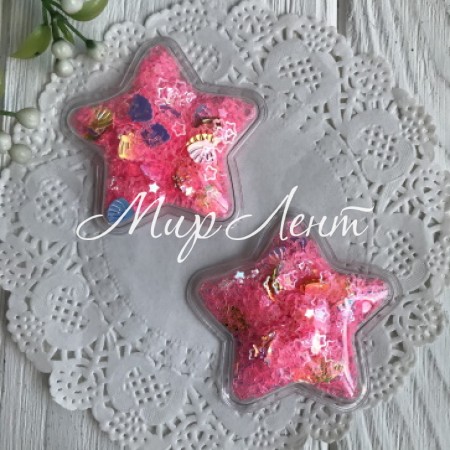 Силіконова зірочка з наповнювачем, 5 см, яскраво-рожеві порожні зірки, шт.