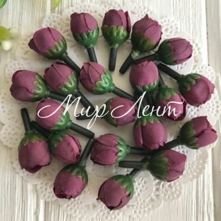 Бутон трояндочки mini, 1,5 см, чорничний