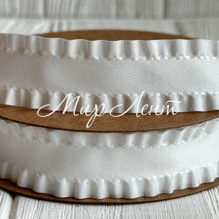 Стрічка-рюша, 2,5 см, айворі, метр