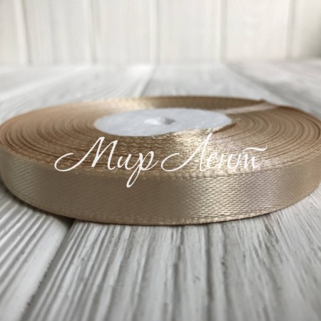 Атлас 0,9 см, бежевий, рулон 33 м