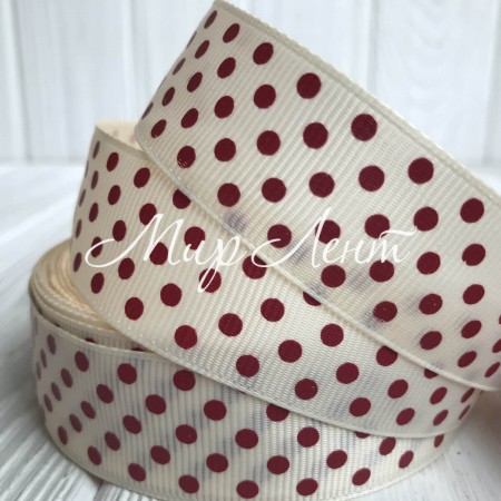 Репс 2,5 см горох, молочно-бордовий