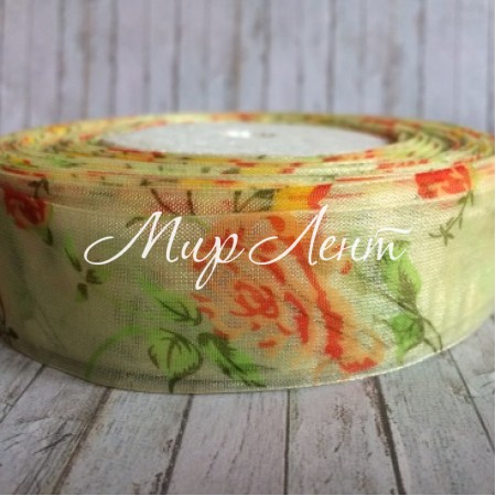 Органза троянда 2,5 см, молочна