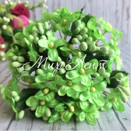 Сирень с тычинками, 2 см, салатовый, букет