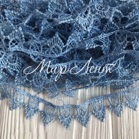 Мереживо макрамі "Софі", 1,8 см, блакитне, метр