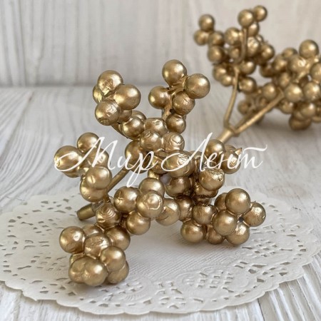 Гілочка горобини, 6х8 см, золото, шт.