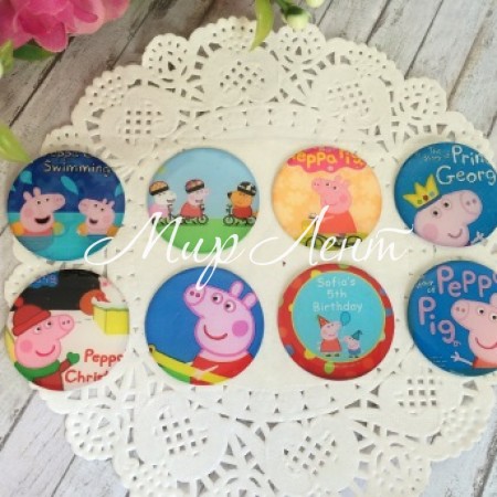 Наклейки, свинка Пеппа, набір №9 - (8 шт.)