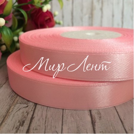 Атлас 1,2 см, світло-рожевий, рулон 33 м