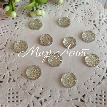 Бусина круглая блеск, 10 мм, серебро, 1 шт.