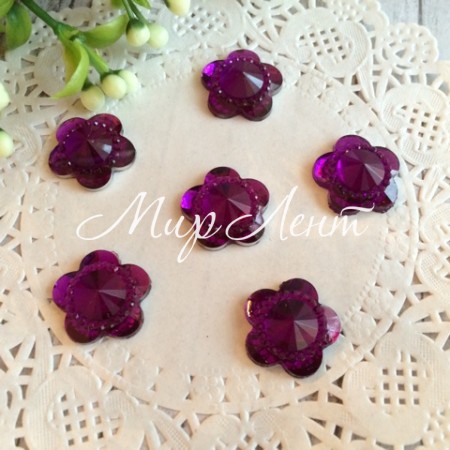 Цветочек хрусталь, 16 мм, фиолетовый